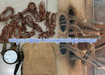 ឃាត់ខ្លួនជនសង្ស័យម្នាក់ ដែលសកម្មដើរកាត់ខ្សែភ្លើងតាមបង្គោល